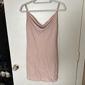 Cowl Neck Slip Dress in Dusty Pink